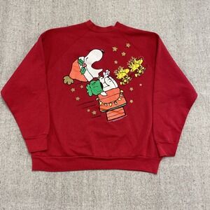 vintage Snoopy sweatshirt mens large Red 1990s cartoon